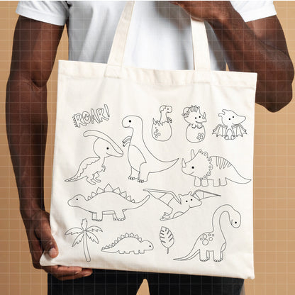 COD6315 - Dinosaur Bundle PNG EPS, 33 Line Art Silhouette Dino Clipart, T-Rex Head svg, Triceratops Stegosaurus, Boy Kids