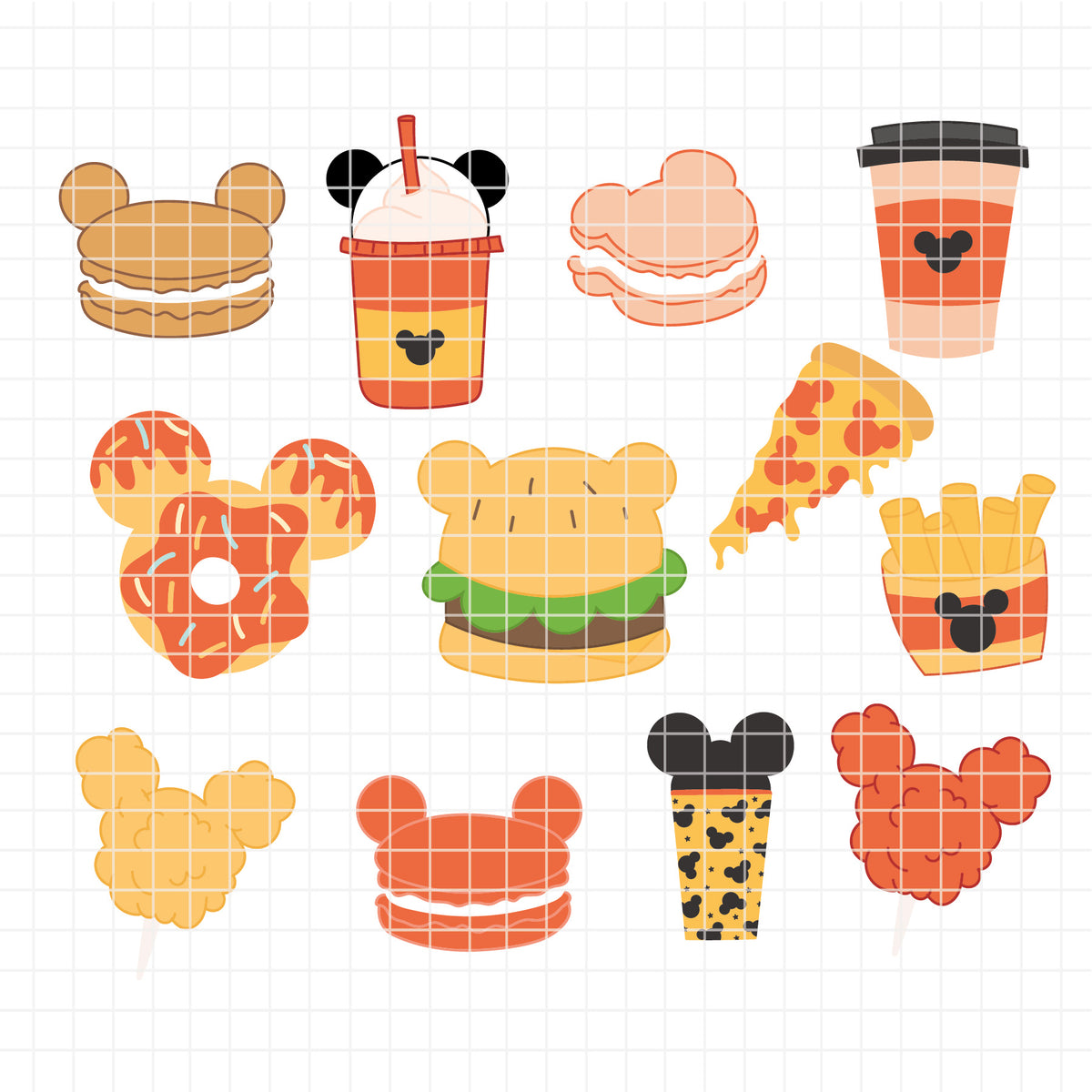 COD6317 - Disney Snack Goals bundle, Disney trips clipart Svg, Png, Eps, Dxf, Jpeg, vector.