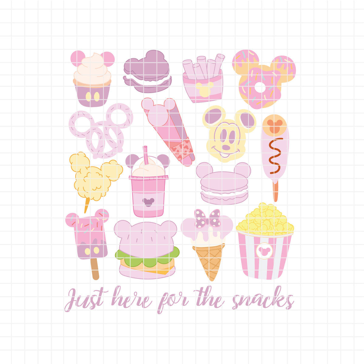 COD6318 - Disney Cute Snack Goals bundle, Disney trips clipart Svg, Png, Eps, Dxf, Jpeg, vector.