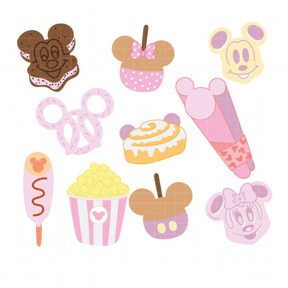 COD6318 - Disney Cute Snack Goals bundle, Disney trips clipart Svg, Png, Eps, Dxf, Jpeg, vector.