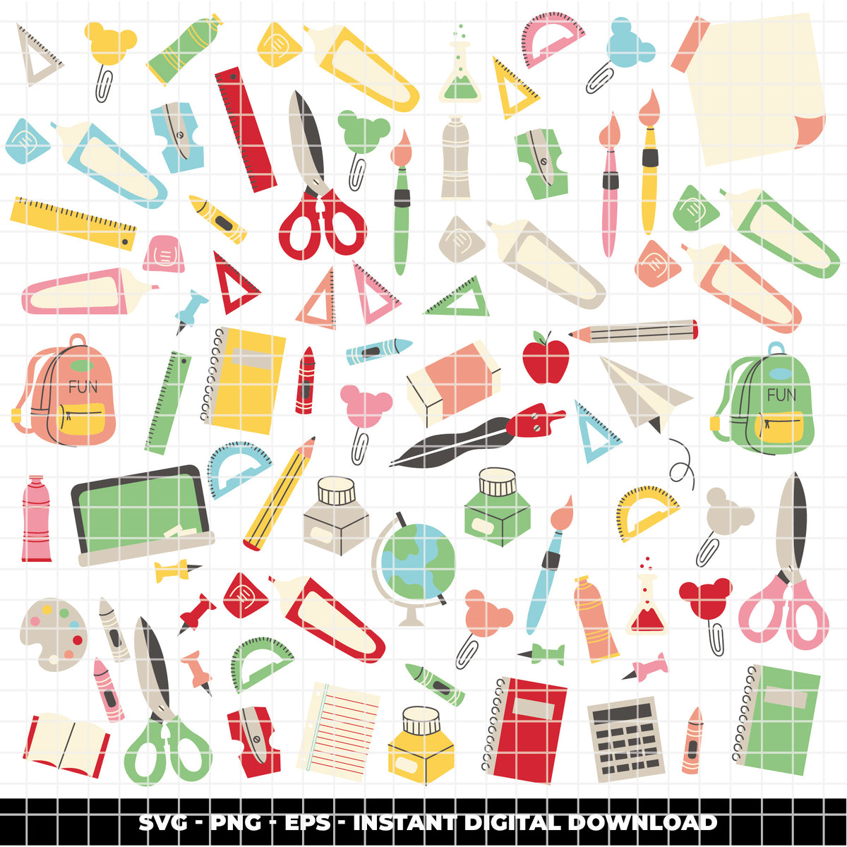 COD6398 - Back to School bundle clipart SVG | PNG | EPS.