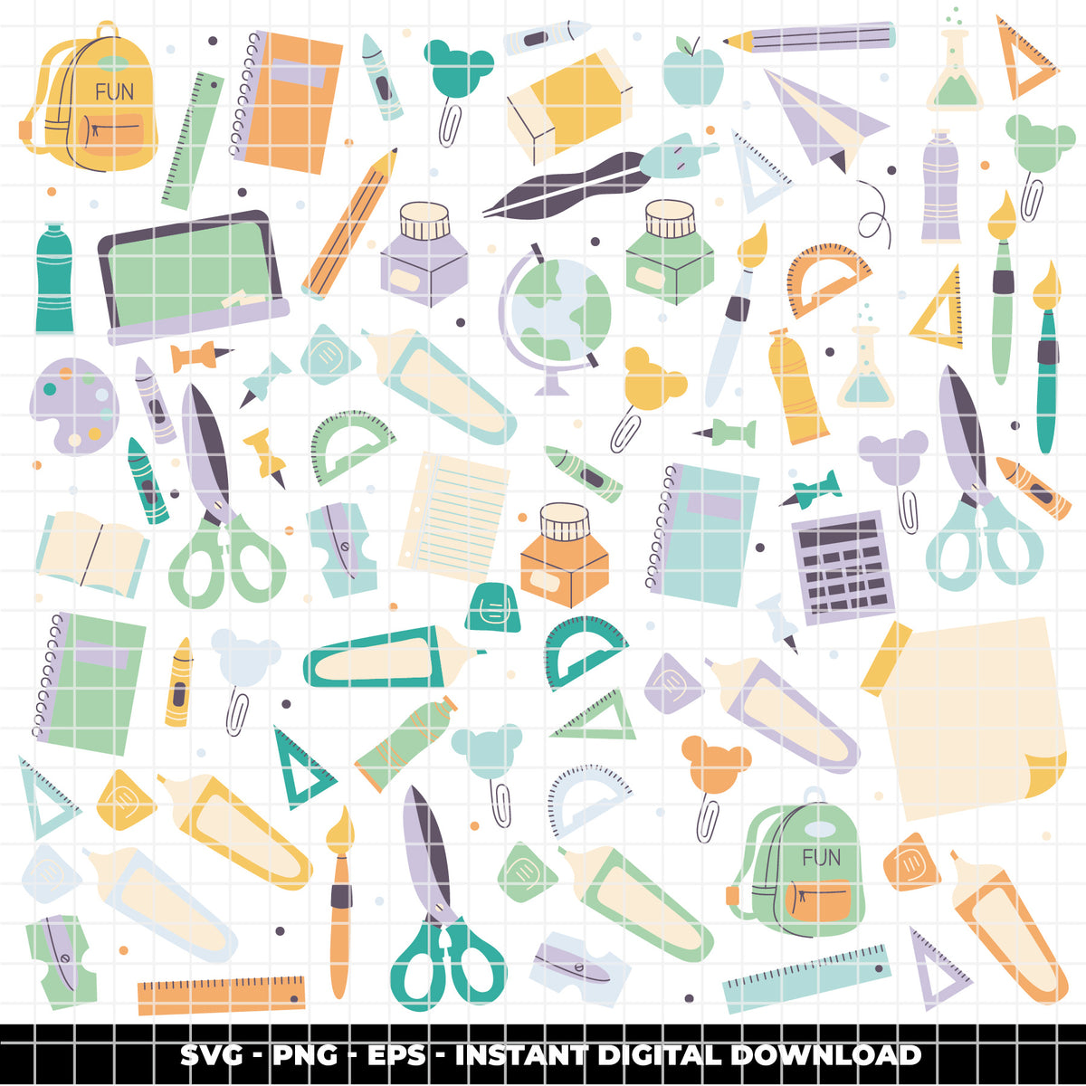 COD6398 - Back to School bundle clipart SVG | PNG | EPS.