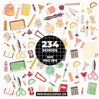COD6398 - Back to School bundle clipart SVG | PNG | EPS.