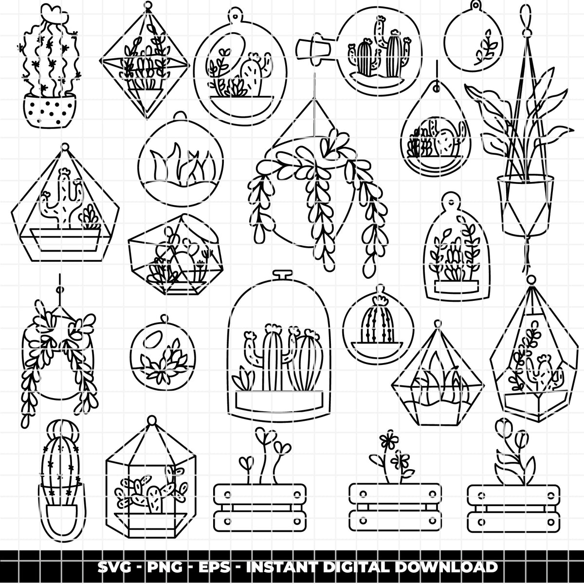 COD6400 - Cactus & plants bundle clipart SVG | PNG | EPS.