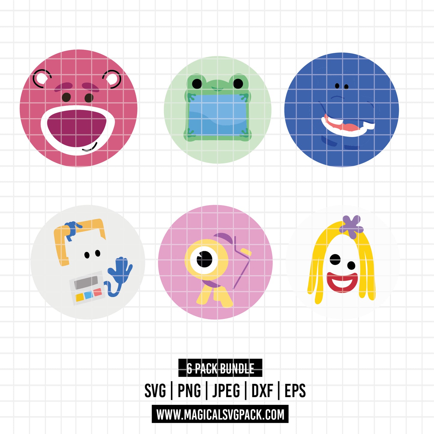 COD6549 - Toy Story 5 - New characters pack bundle cartoon mode, Disney clipart Svg, Png, Eps, Dxf, Jpeg, vector.