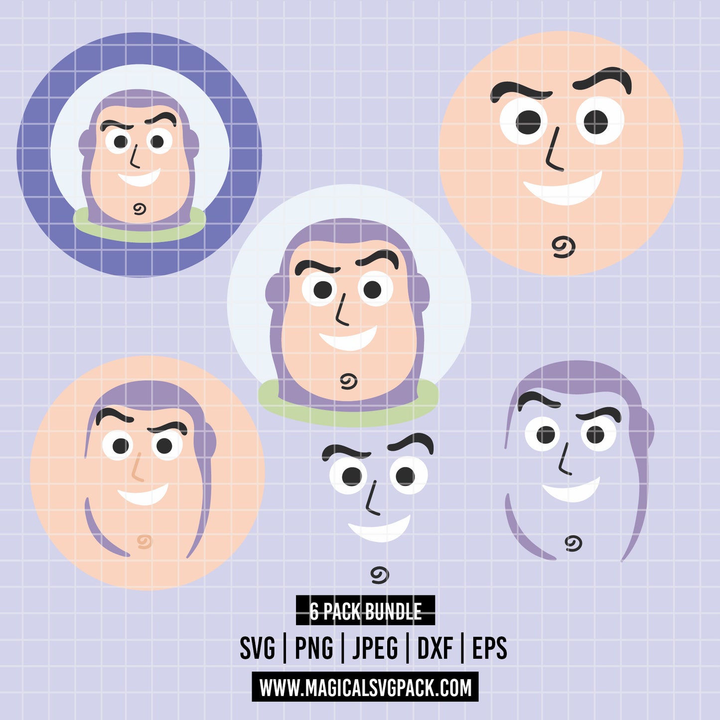 COD6561 - Buzzlightyear pack bundle, Disney clipart Svg, Png, Eps, Dxf, Jpeg, vector.