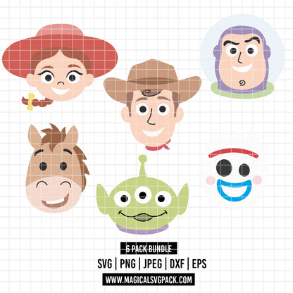 COD6562 - Toy Story pack bundle cartoon mode, Disney clipart Svg, Png, Eps, Dxf, Jpeg, vector.