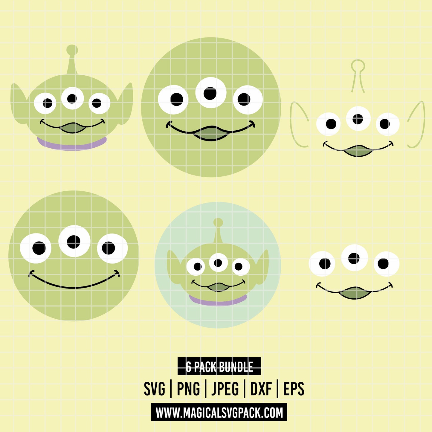 COD6565 - Toy Story Aliens pack bundle, Disney clipart Svg, Png, Eps, Dxf, Jpeg, vector.