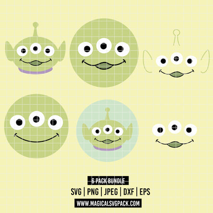 COD6565 - Toy Story Aliens pack bundle, Disney clipart Svg, Png, Eps, Dxf, Jpeg, vector.