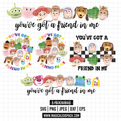 COD6573 - Toy Story - You've Got a Friend in me bundle, Disney clipart Svg, Png, Eps, Dxf, Jpeg, vector.