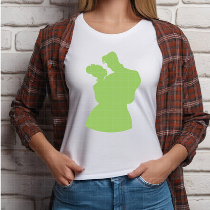 COD7013 - The princess and the frog silhouettes bundle, Disney princess clipart Svg, Png, Eps, Dxf, Jpeg, vector.