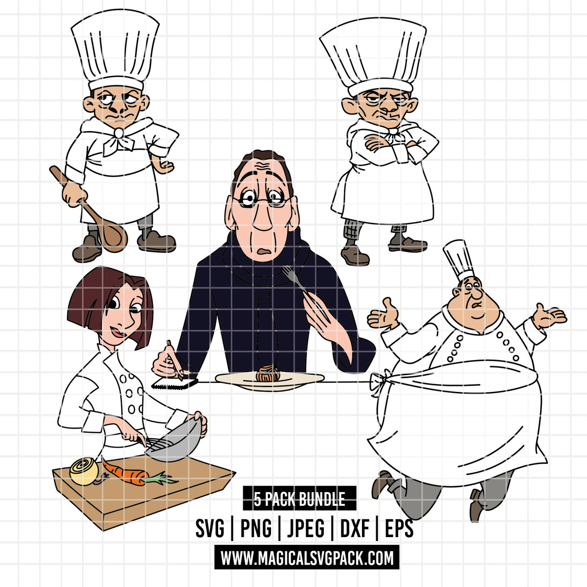 COD7021 - Ratatouille characters bundle, Disney clipart Svg, Png, Eps, Dxf, Jpeg, vector.