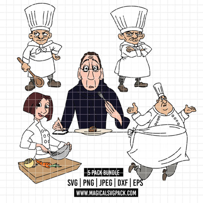 COD7021 - Ratatouille characters bundle, Disney clipart Svg, Png, Eps, Dxf, Jpeg, vector.