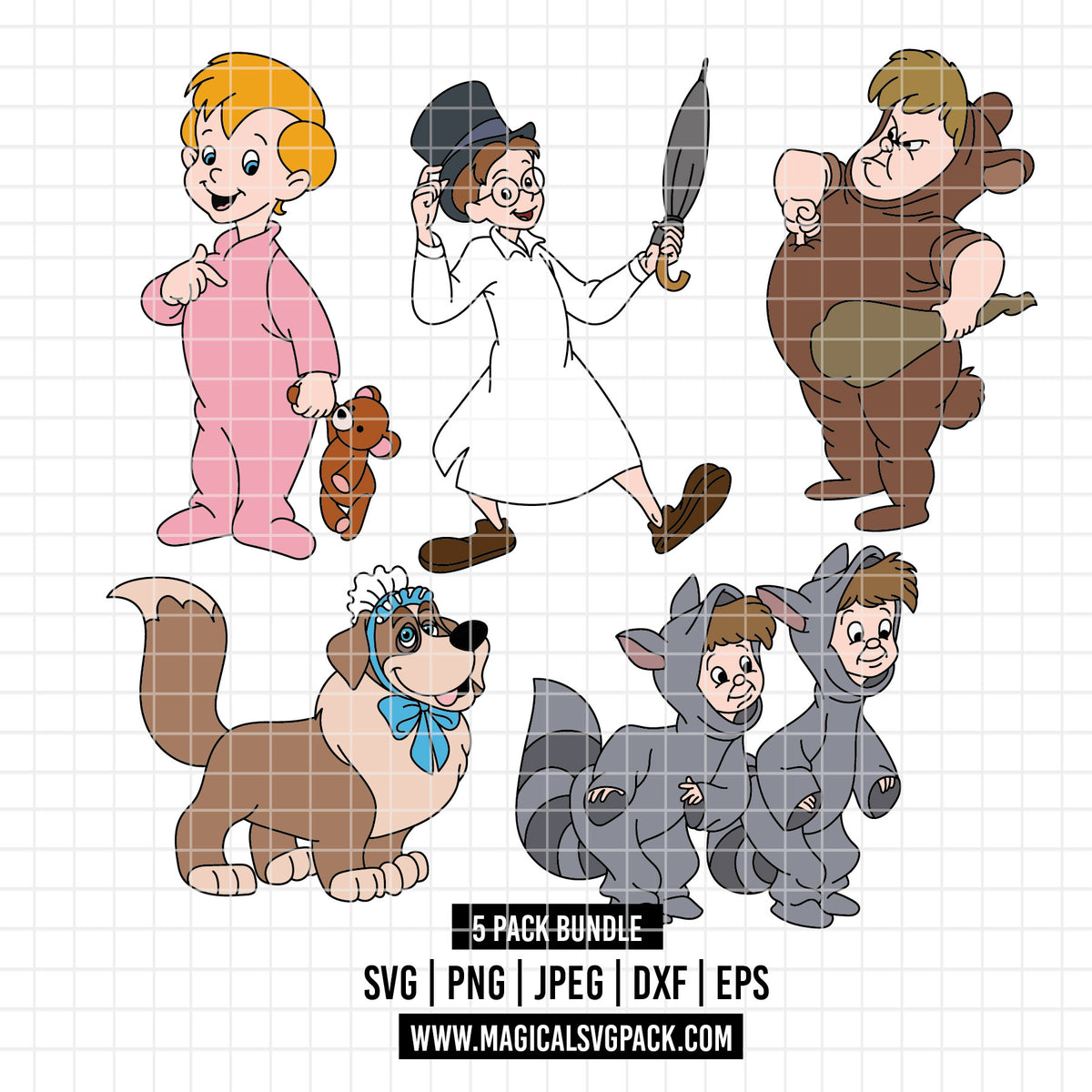 COD7025 - Peter pan's word bundle, Disney clipart Svg, Png, Eps, Dxf, Jpeg, vector.