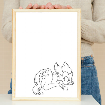 COD7029 - Bambi bundle line art, Disney clipart Svg, Png, Eps, Dxf, Jpeg, vector.