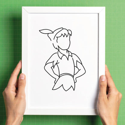 COD7033 - Peter pan & Wendy bundle outline, Disney clipart Svg, Png, Eps, Dxf, Jpeg, vector.