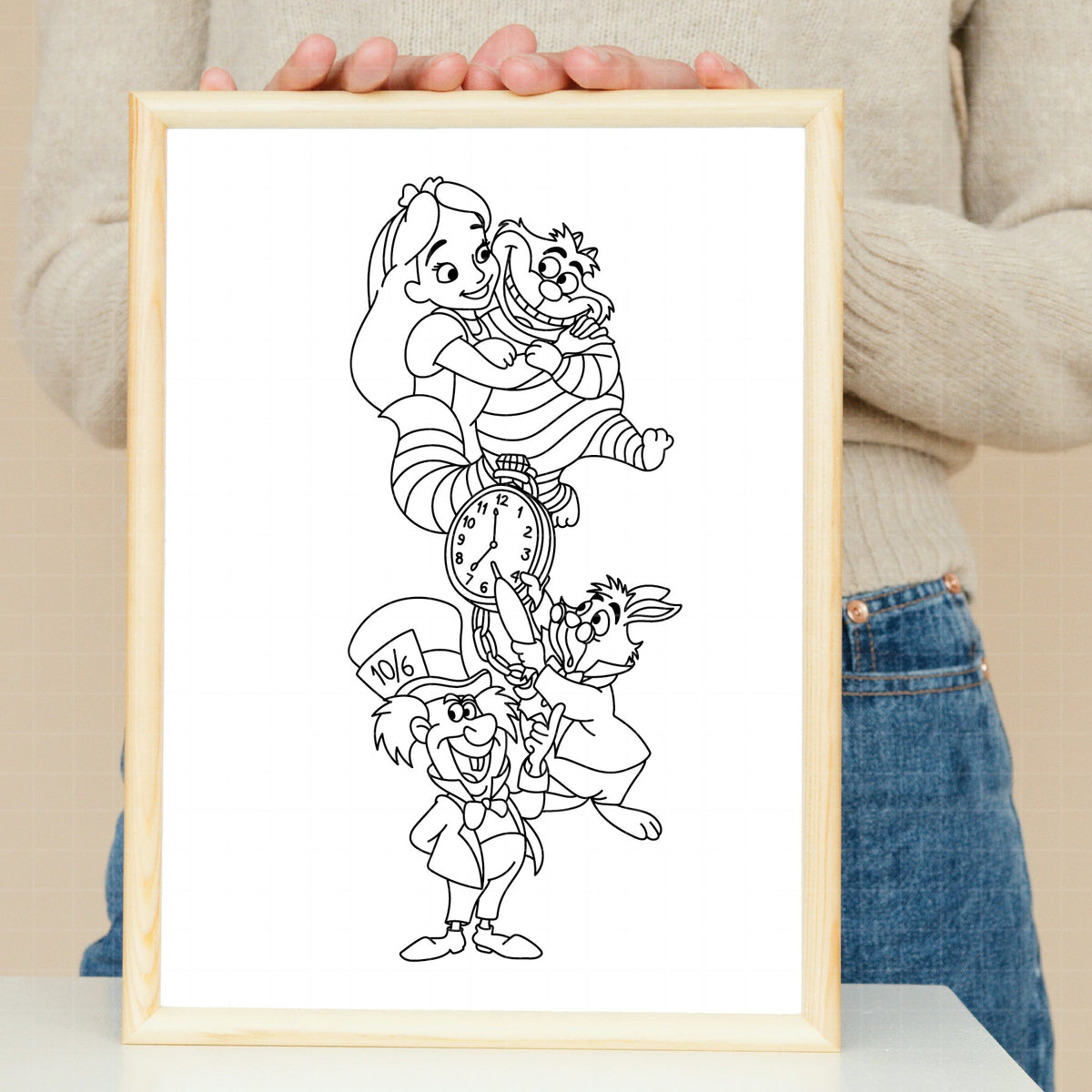 COD7153 - Alice in wonderland bundle line art, Disney clipart Svg, Png, Eps, Dxf, Jpeg, vector.
