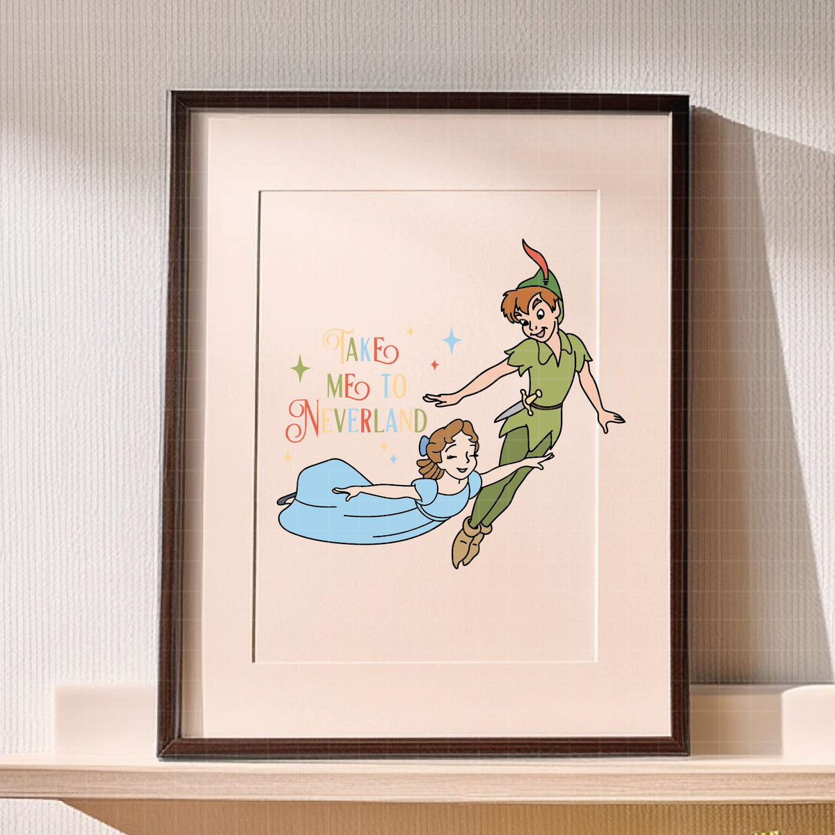 COD7159 - Peter pan & Wendy bundle line art, Disney clipart Svg, Png, Eps, Dxf, Jpeg, vector.
