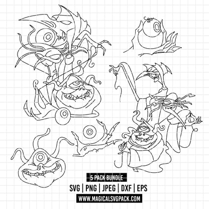 COD7160 - The Fates From Hercules bundle, Disney villains clipart Svg, Png, Eps, Dxf, Jpeg, vector.