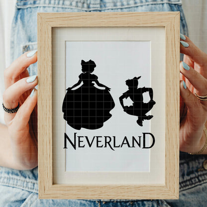 COD7206 - Peter pan & Wendy Silhouettes bundle, Disney clipart Svg, Png, Eps, Dxf, Jpeg, vector.