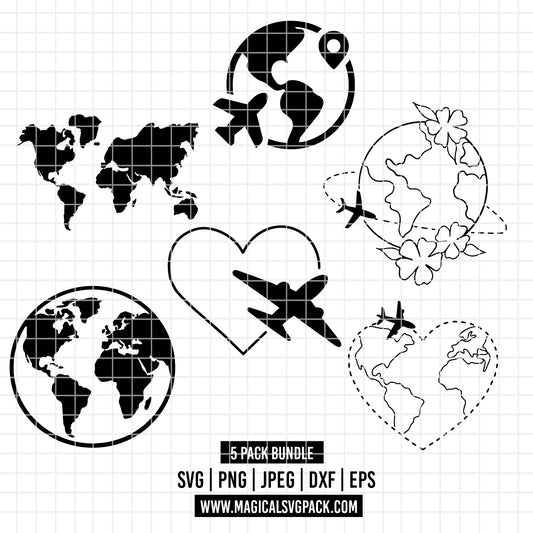 COD7210 - Travel's love bundle clipart Svg, Png, Eps, Dxf, Jpeg, vector.