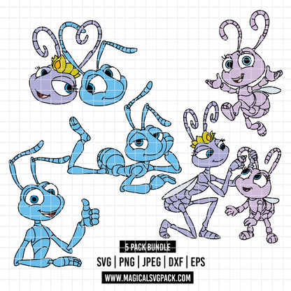 COD7222 - A Bug's Life bundle, Disney clipart Svg, Png, Eps, Dxf, Jpeg, vector.