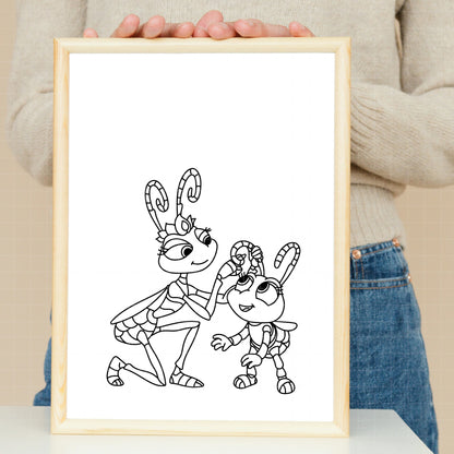 COD7227 - A Bug's Life bundle line art, Disney clipart Svg, Png, Eps, Dxf, Jpeg, vector.