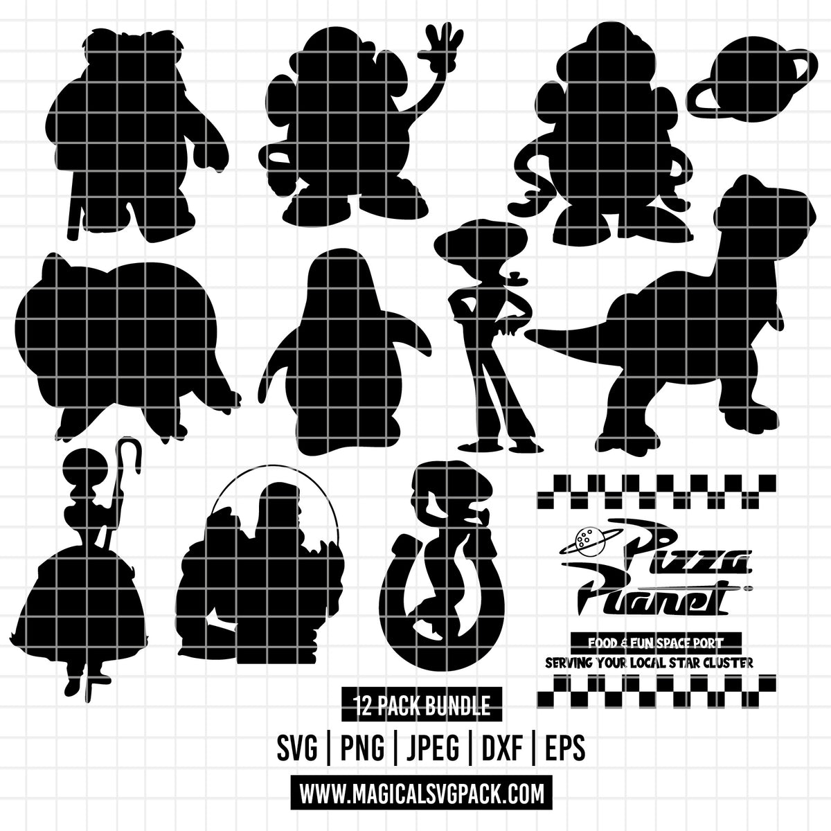 COD7289 - Toy story Silhouettes bundle, Disney clipart Svg, Png, Eps, Dxf, Jpeg, vector.