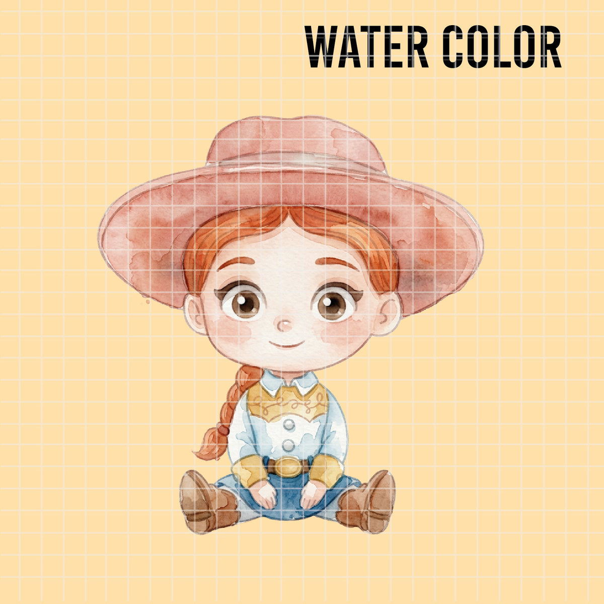 COD7318 - Little Jessie The Cowgirl PNG bundle Watercolor, Disney clipart.