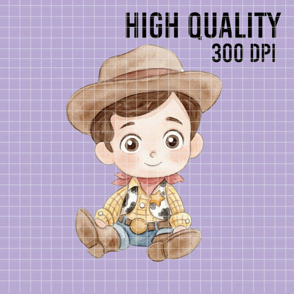 COD7319 - Little Toy Story characters PNG bundle Watercolor, Disney clipart.