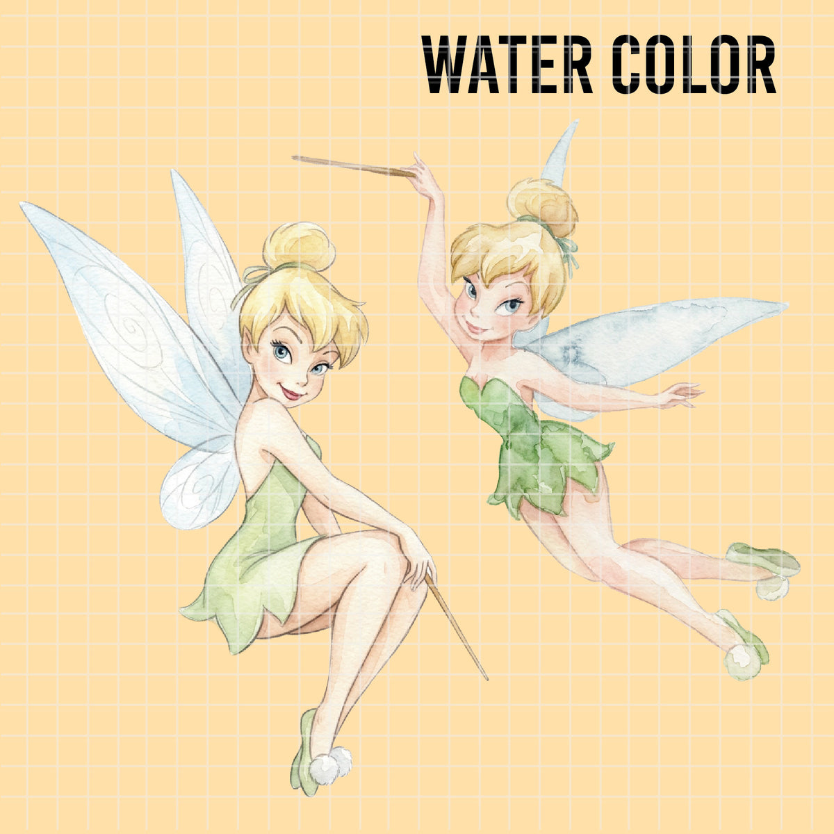COD7323 - Tinker Bell PNG bundle Watercolor, Disney clipart.