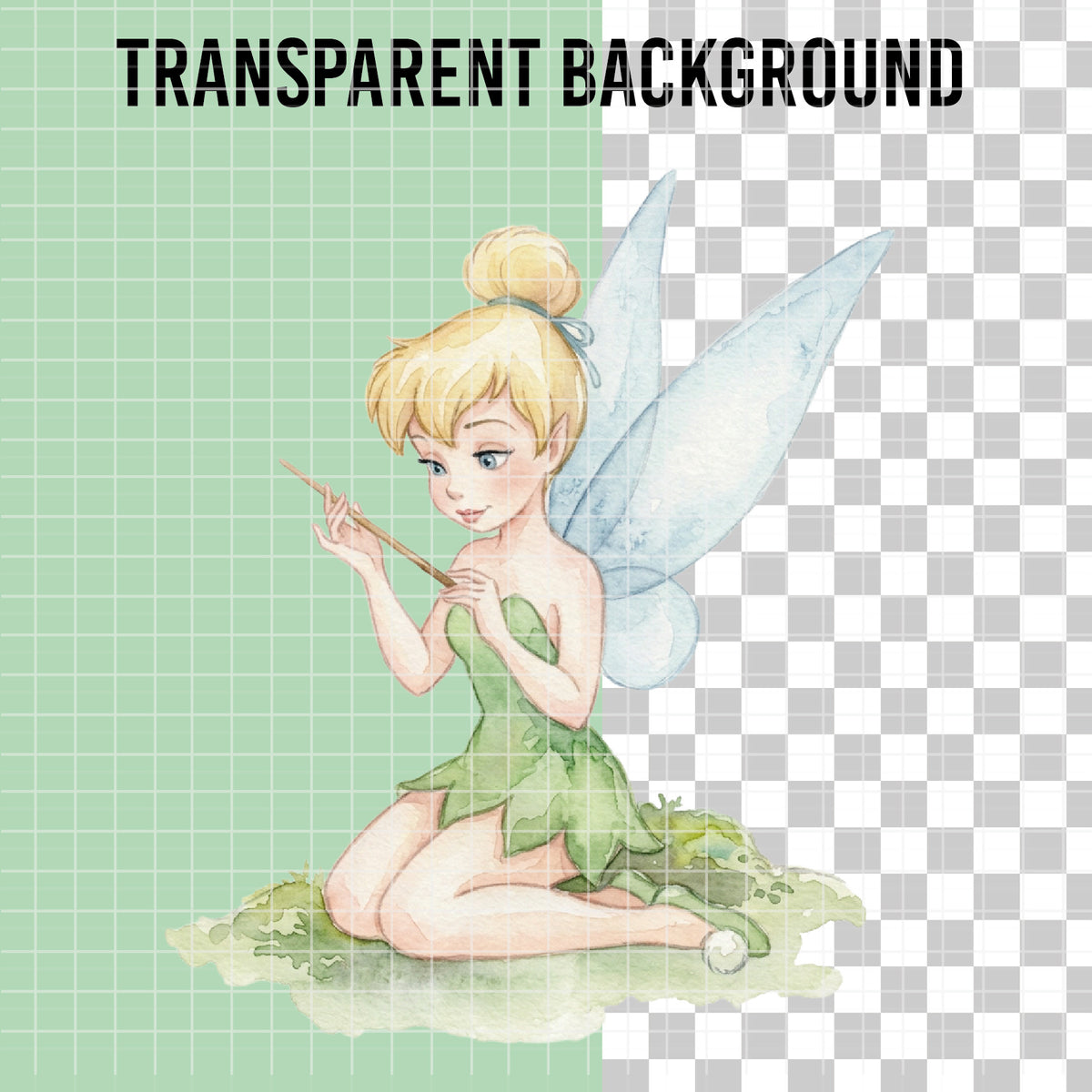 COD7323 - Tinker Bell PNG bundle Watercolor, Disney clipart.