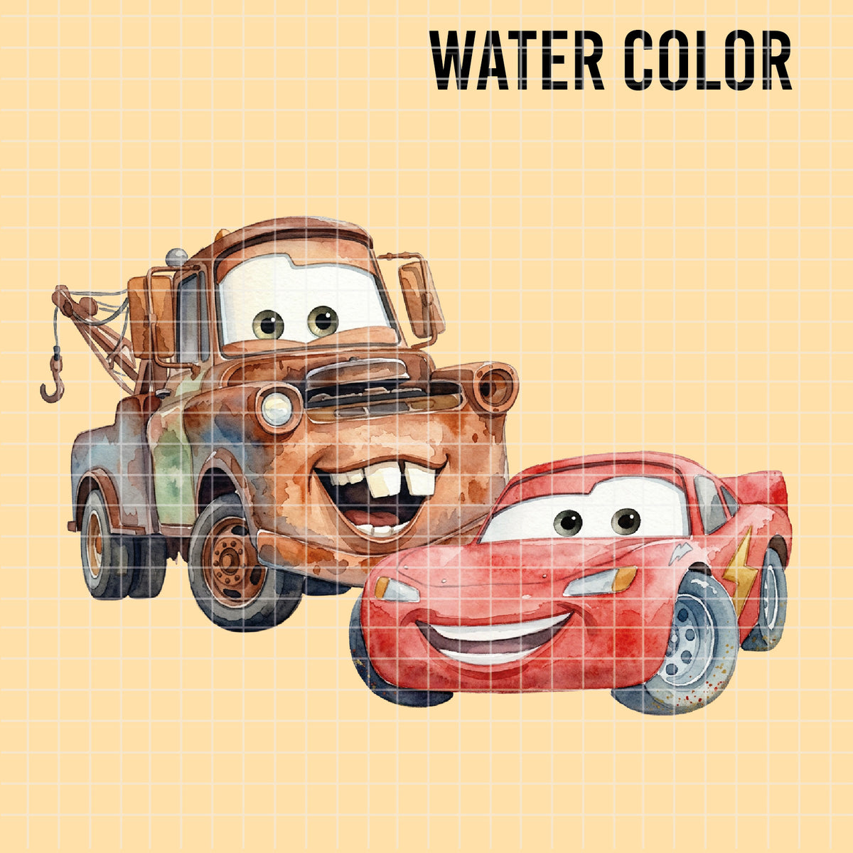 COD7324 - Cars Birthdays PNG bundle Watercolor, Disney clipart.