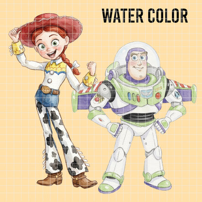 COD7325 - Toy Story characters PNG bundle Watercolor, Disney clipart.