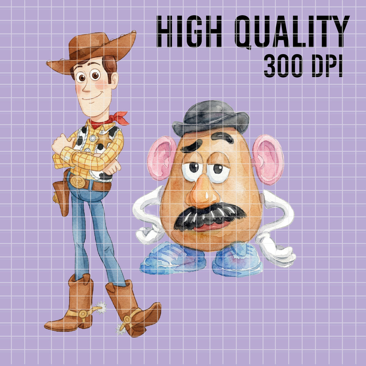 COD7325 - Toy Story characters PNG bundle Watercolor, Disney clipart.