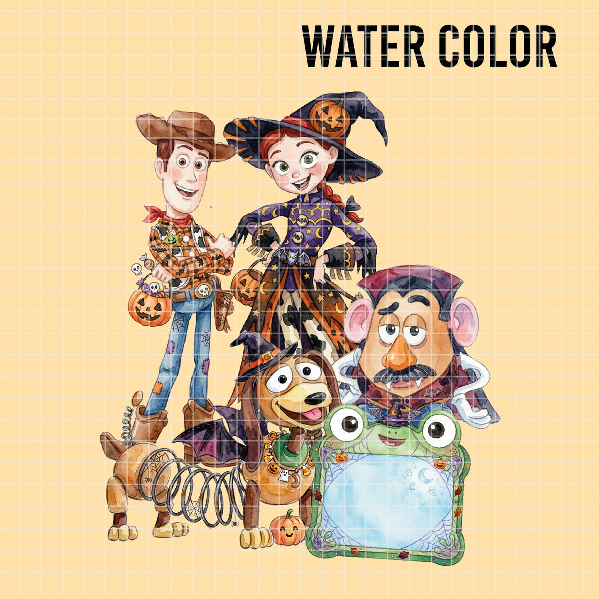 COD7326 - Toy Story Halloween PNG bundle Watercolor, Disney clipart.