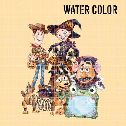 COD7326 - Toy Story Halloween PNG bundle Watercolor, Disney clipart.