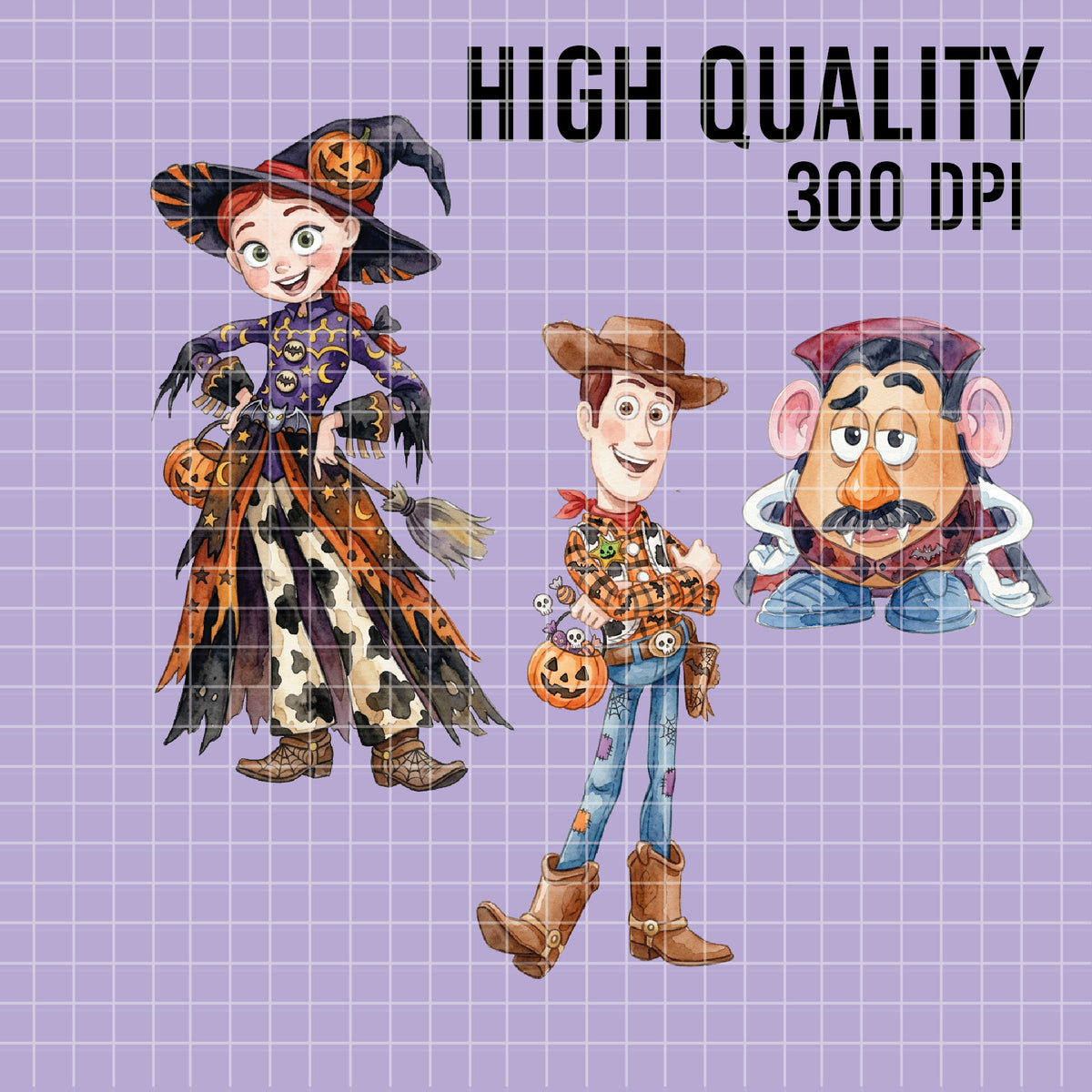 COD7326 - Toy Story Halloween PNG bundle Watercolor, Disney clipart.