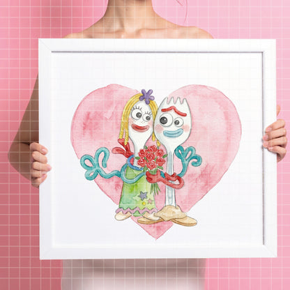 COD7327 - Forky & Knifey PNG bundle Watercolor, Disney clipart.