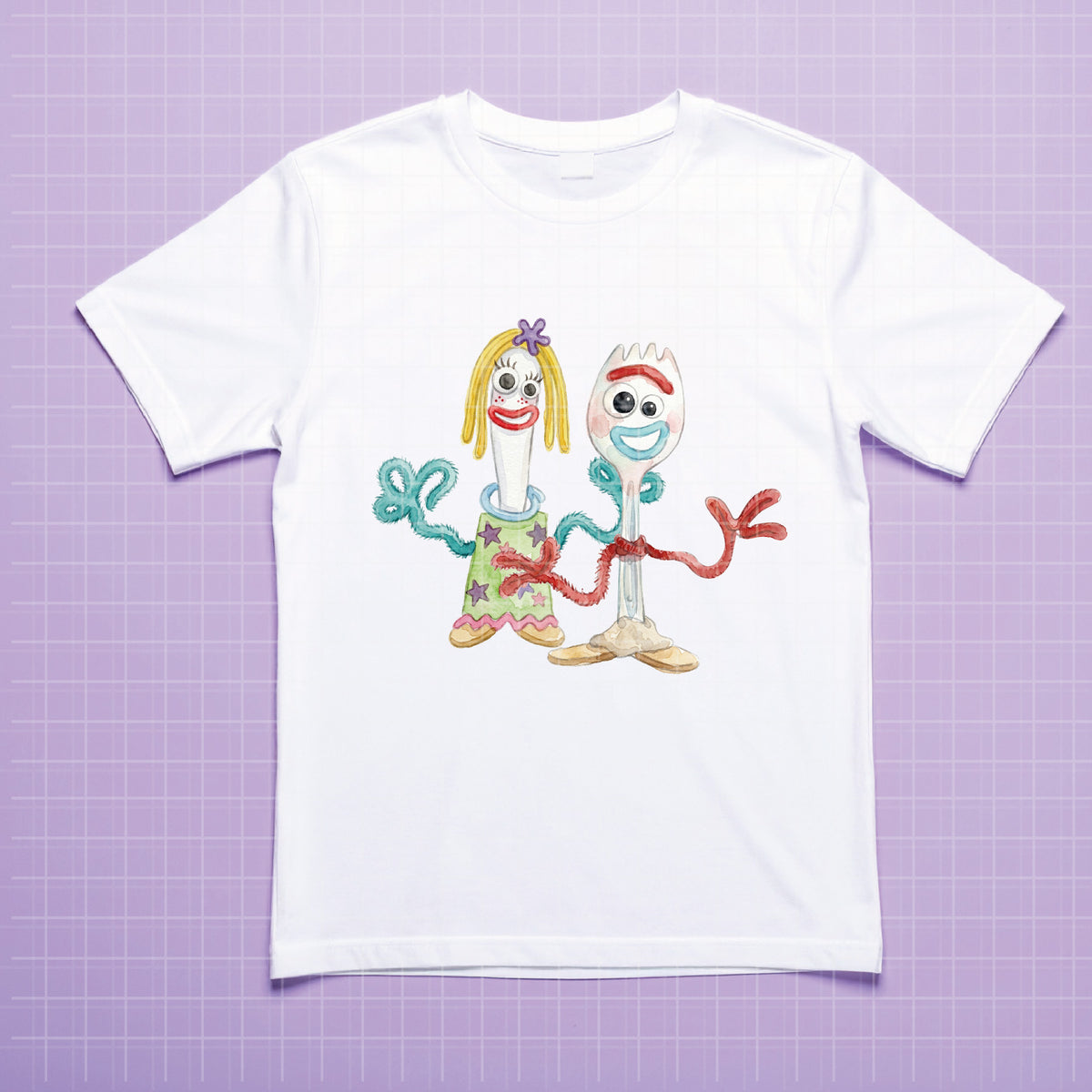 COD7327 - Forky & Knifey PNG bundle Watercolor, Disney clipart.