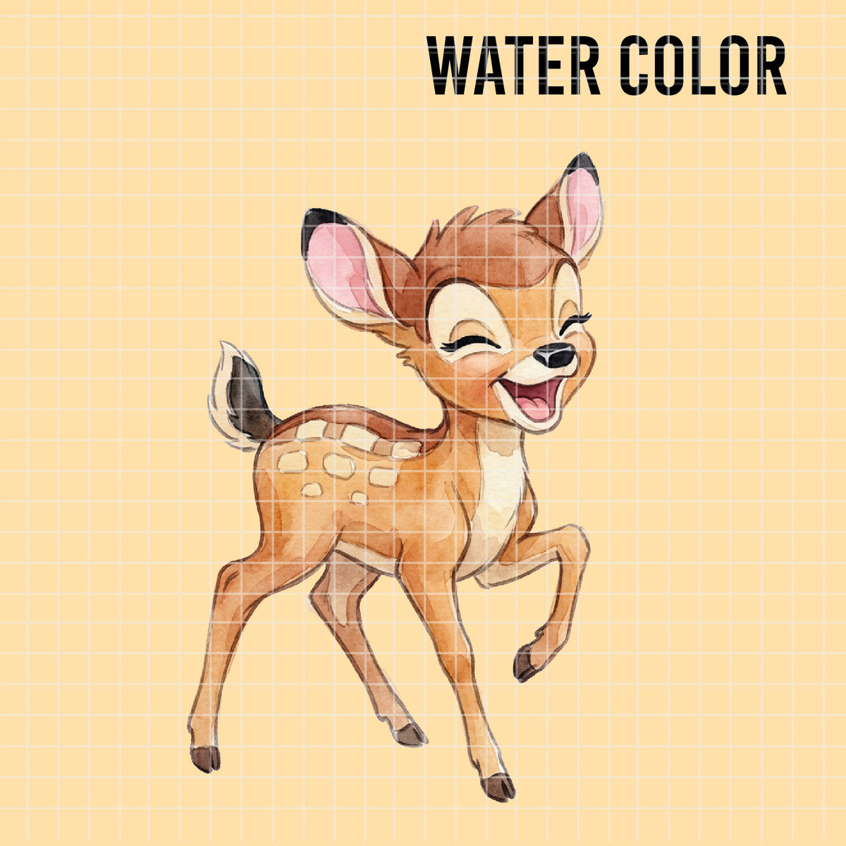 COD7329 - Little Bambi PNG bundle Watercolor, Disney clipart.