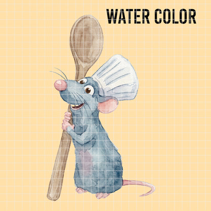 COD7330 - Ratatouille PNG bundle Watercolor, Disney clipart.
