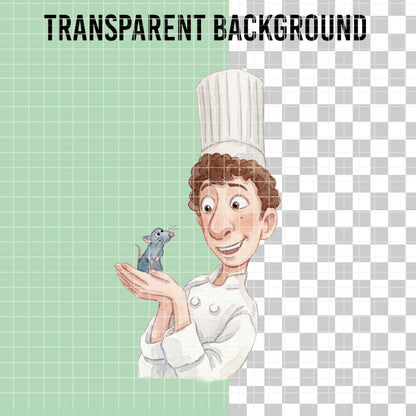 COD7330 - Ratatouille PNG bundle Watercolor, Disney clipart.