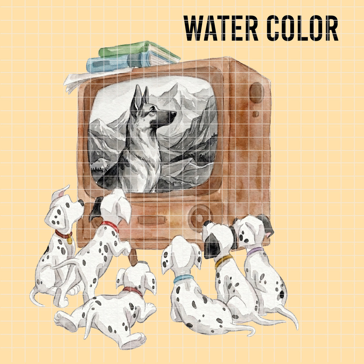 COD7335 - 101 Dalmatians PNG bundle Watercolor, Disney clipart.