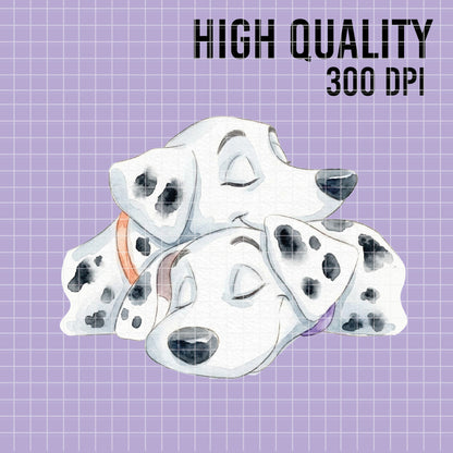 COD7335 - 101 Dalmatians PNG bundle Watercolor, Disney clipart.
