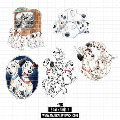 COD7335 - 101 Dalmatians PNG bundle Watercolor, Disney clipart.