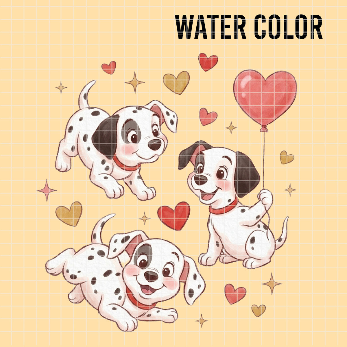 COD7336 - 101 Dalmatians PNG bundle Watercolor, Disney clipart.