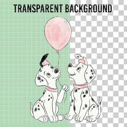 COD7336 - 101 Dalmatians PNG bundle Watercolor, Disney clipart.
