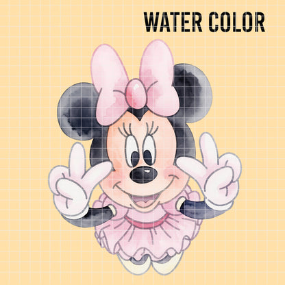 COD7339 - Minnie's Birthday PNG bundle Watercolor, Disney clipart.