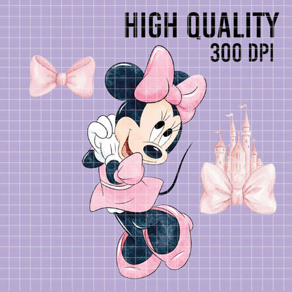 COD7339 - Minnie's Birthday PNG bundle Watercolor, Disney clipart.